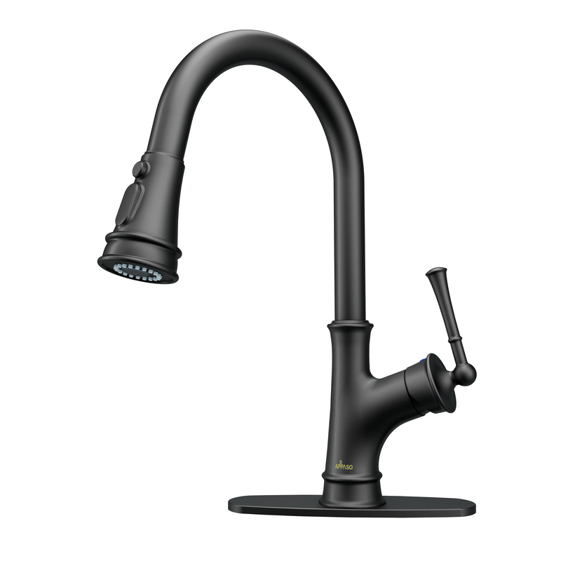 APPASO 133MB Pull Down Kitchen Faucet Matte Black with Magnetic Docking Sprayer