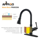APPASO 133MB Pull Down Kitchen Faucet Matte Black with Magnetic Docking Sprayer