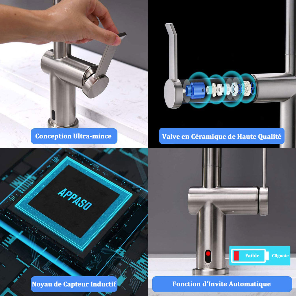 Tête de robinet en acier inoxydable Ease Store - Robinet rotatif - 2  positions 