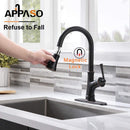 APPASO Robinet Cuisine Mitigeur Extractif Robinet Lavabo Bec Rotatif avec 3 Jets en Laiton Massif Bronze Huilé