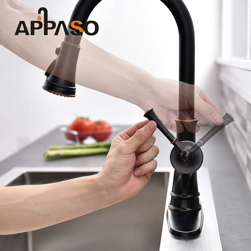 APPASO Robinet de Cuisine Extractif à Ressort Mitigeur d'Évier Rotatif –  Appaso Official