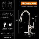 APPASO 192BN Kitchen Faucet Brushed Nickel with 3-Mode Magnetic Docking Sprayer and Brush