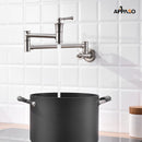 APPASO 196BN Stretchable Kitchen Faucet Brushed Nickel Pot Filler Folding Wall Mounted