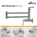 APPASO 196BN Stretchable Kitchen Faucet Brushed Nickel Pot Filler Folding Wall Mounted