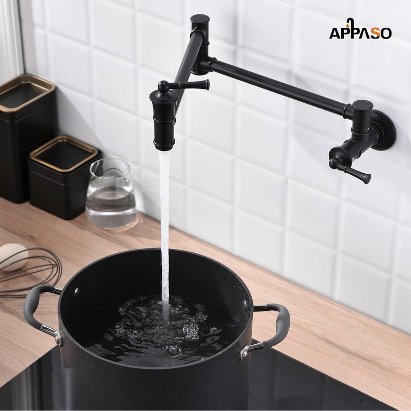 APPASO 196MB Pot Filler Kitchen Faucet Folding Stretchable Double Joint Swing Arm Extending