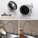 APPASO 218BN 3 Hole Kitchen Faucet Brushed Nickel Magnetic Docking with Side Single Handle