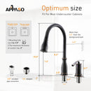 APPASO 218ORB 3 Hole Kitchen Faucet Oil Rubbed Bronze Antique Bronze 3 Pieces Magnetic Docking