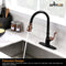 APPASO 225BRG Solid Brass Kitchen Faucet Matte Black Rose Gold Magnetic Docking High Arc with Brush