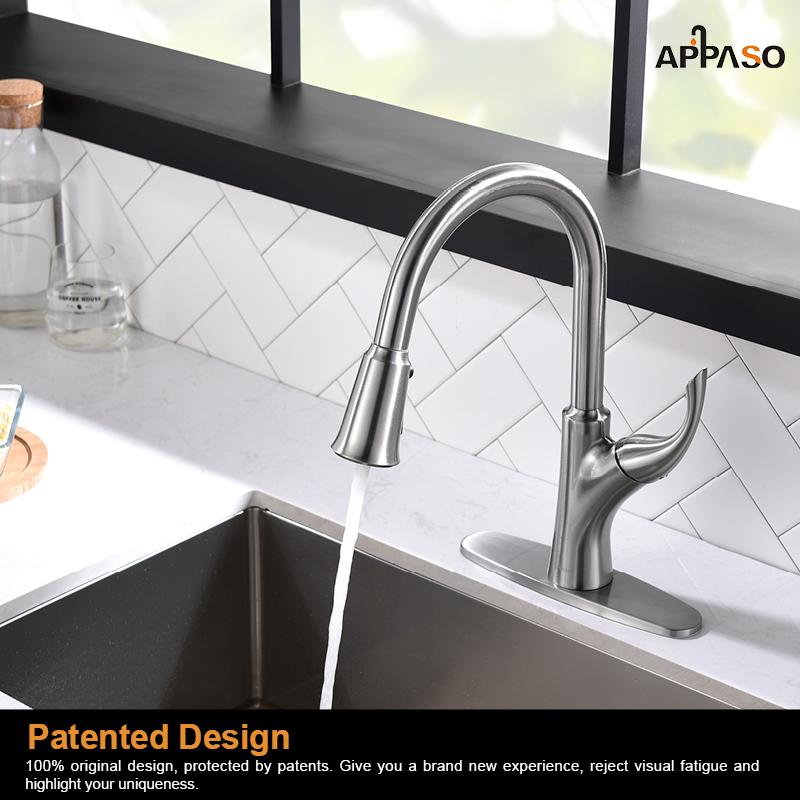 APPASO 226BN Kitchen Faucet Brushed Nickel Purified Water Faucet for RO and Water Filtration Systems