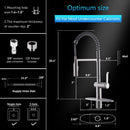 APPASO 238BN Modern Spring Kitchen Faucet Brushed Nickel Low Lead Solid Brass with Pull Down Sprayer