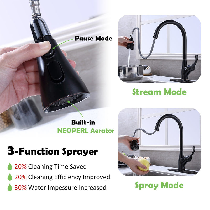 APPASO Kitchen Faucet with Pull Down Sprayer Oil Rubbed Bronze