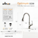 APPASO 133BN Pull Down Kitchen Faucet Brushed Nickel with Magnetic Docking Sprayer