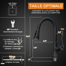 APPASO Robinet Cuisine Mitigeur Extractif Robinet Lavabo Bec Rotatif avec 3 Jets en Laiton Massif Bronze Huilé