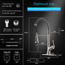 APPASO 138BN Commercial Spring Kitchen Faucet Stainless Steel Brushed Nickel with Pull Down Spray Head