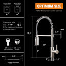 APPASO 163BN Modern Spring Commercial Pull Down Kitchen Faucet Brushed Nickel with Soap Dispenser