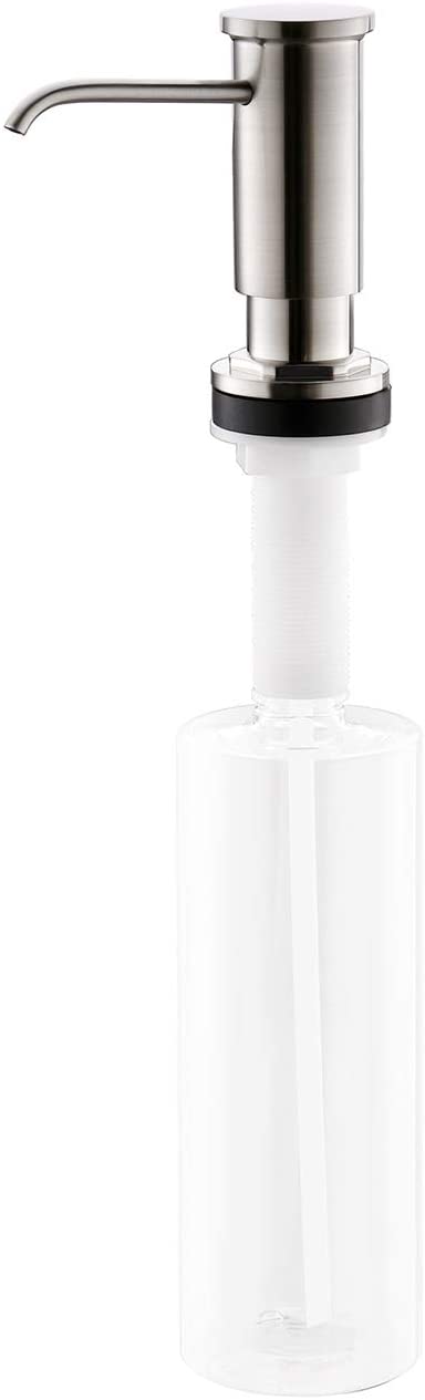 APPASO Kitchen Sink Savon Distributeur De savon En acier inoxydable Pompe Tête de pompe 17 Onces Grand PET Brushed Nickel 048BN