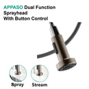 APPASO 105BN Modern Spring Kitchen Faucet Brushed Nickel High Arc Single Handle with Soap Dispenser