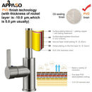 APPASO 105BN Modern Spring Kitchen Faucet Brushed Nickel High Arc Single Handle with Soap Dispenser