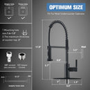 APPASO 105MB Modern Spring Kitchen Faucet Matte Black High Arc Single Handle with Soap Dispenser