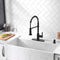 APPASO 105MB Modern Spring Kitchen Faucet Matte Black High Arc Single Handle with Soap Dispenser