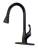 APPASO 123MB Kitchen Faucet Matte Black Single Handle with Pull Down Spray Head and Deck Plate