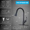 APPASO 123MB Kitchen Faucet Matte Black Single Handle with Pull Down Spray Head and Deck Plate