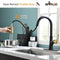 APPASO 133BBNG Pull Down Kitchen Faucet Black & Gold Magnetic Docking Sprayer with Soap Dispenser