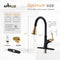APPASO 133BBNG Pull Down Kitchen Faucet Black & Gold Magnetic Docking Sprayer with Soap Dispenser