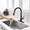 APPASO 133BRG Pull Down Kitchen Faucet Black & Rose Gold Magnetic Docking Sprayer with Soap Dispenser