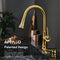 APPASO 133BTG Pull Down Kitchen Faucet Brushed Gold Magnetic Docking Sprayer