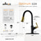 APPASO 135BBNG Pull Down Kitchen Faucet Black Gold with Magnetic Docking Sprayer and Soap Dispenser