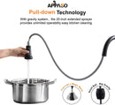 APPASO 138MB Spring Pull Down Kitchen Faucet Commercial Matte Black with Soap Dispenser