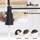 APPASO 138MB Spring Pull Down Kitchen Faucet Commercial Matte Black with Soap Dispenser