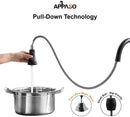 APPASO 148MB Single Handle Pull Down Kitchen Faucet Matte Black Single Hole