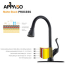 APPASO 149MB Pull Down Kitchen Faucet Matte Black with Soap Dispenser