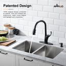 APPASO 150MB Kitchen Faucet Matte Black with Pull Down Magnetic Docking Sprayer and Soap Dispenser