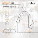 APPASO 150MB Kitchen Faucet Matte Black with Pull Down Magnetic Docking Sprayer and Soap Dispenser