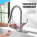 APPASO 150TL-BN Touchless Kitchen Faucet Brushed Nickel Motion Sensor Activated Hands-free with Brush