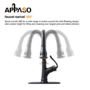 APPASO 159MB Kitchen Faucet Matte Black with Pull Down Sprayer, Soap Dispenser and Brush