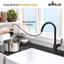 APPASO 170ORB Single Handle Pull Down Kitchen Faucet Oil Rubbed Bronze with Magnetic Docking Sprayer and Brush