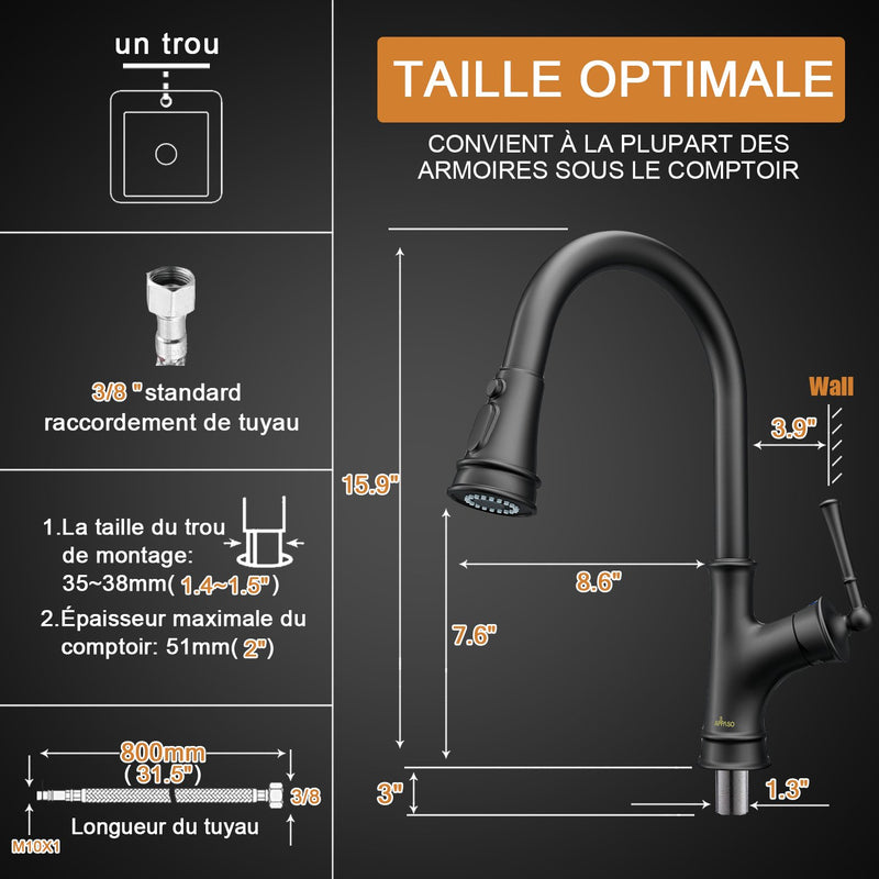 APPASO Mitigeur d'Evier de Cuisine avec Douchette Extractible Robinet –  Appaso Official