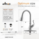 APPASO 170TL-BN Touchless Smart Kitchen Faucet Brushed Nickel Motion Sensing Activated Hands-Free