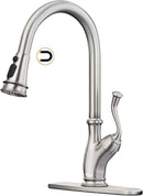APPASO 175BN High Arc Kitchen Faucet Brushed Nickel with Pull Down Magnetic Docking Sprayer