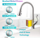 APPASO 175BN High Arc Kitchen Faucet Brushed Nickel with Pull Down Magnetic Docking Sprayer