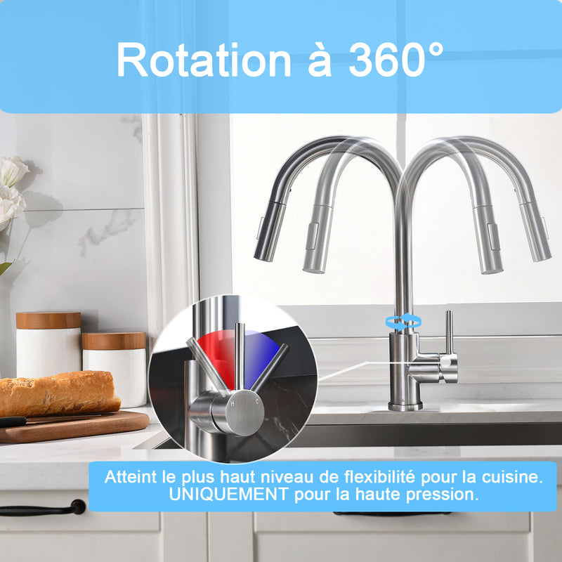 Robinet de cuisine gamme pivotante 360 ​​​​degrés robinet d'eau robinet de  cuisine en