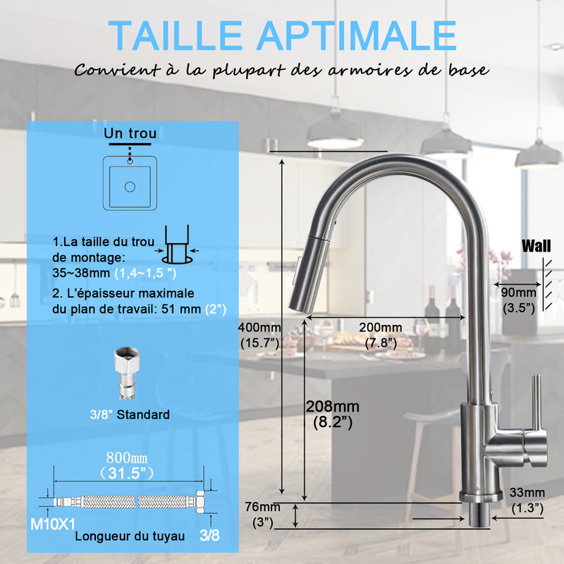 Robinet de Cuisine APPASO avec Douchette Extractible Mitigeur d'Évier –  Appaso Official