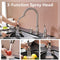 APPASO 211BN 3 Hole Kitchen Faucet Brushed Nickel with Pull Down Magnetic Docking Sprayer