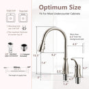 APPASO 211BN 3 Hole Kitchen Faucet Brushed Nickel with Pull Down Magnetic Docking Sprayer