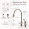 APPASO 211BN 3 Hole Kitchen Faucet Brushed Nickel with Pull Down Magnetic Docking Sprayer