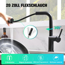 APPASO Wasserhahn Küche mit Brause, 360° Drehbar Küchenarmatur mit 2 Strahlarten und Magnet-Andocken für Küche Mattschwarz APS231-MB